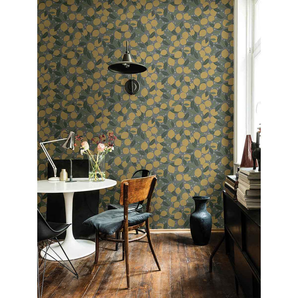 Lemona Blue Fruit Tree Wallpaper - York Wallcoverings - 2999-44132 - York Wallcoverings Wallpaper
