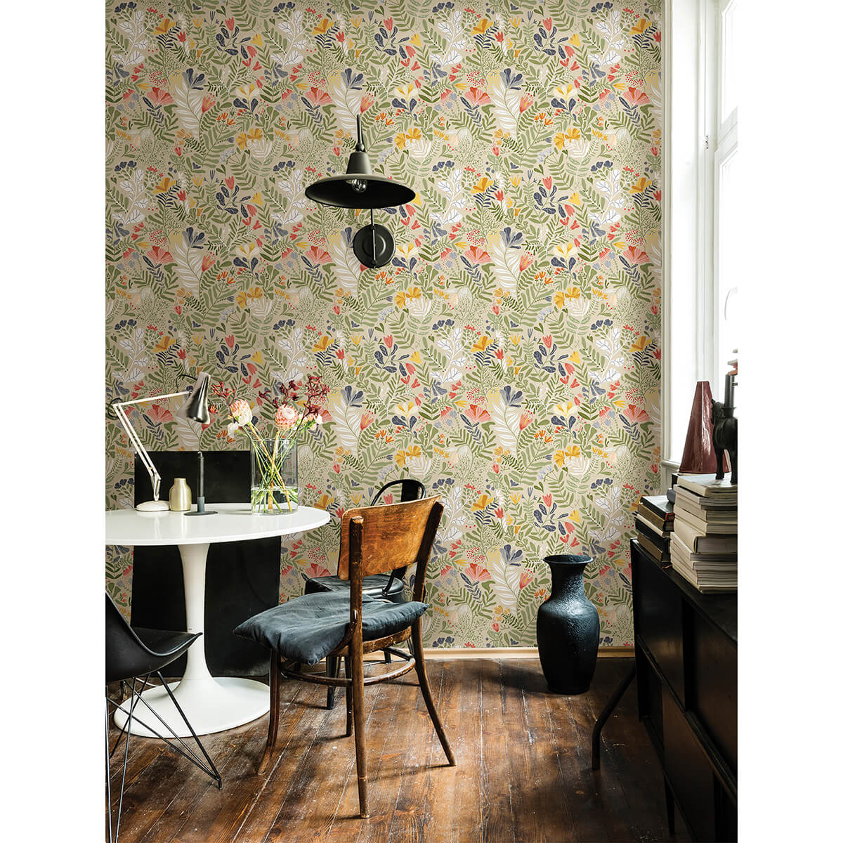 brittsommar-beige-green-woodland-floral-wallpaper-york-wallcoverings-2999-55011 - York Wallcoverings Wallpaper