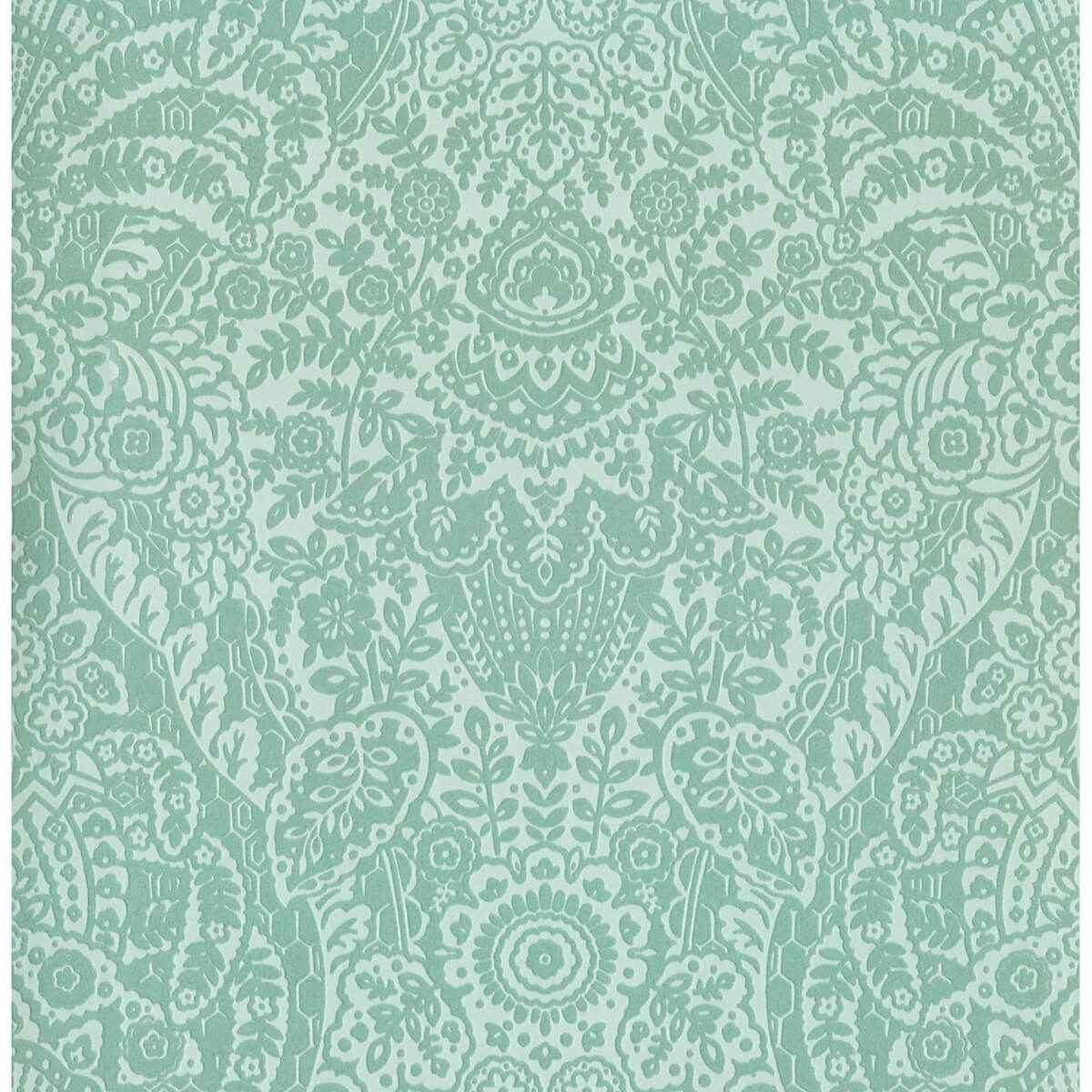 Maris Mint Flock Damask Wallpaper - York Wallcoverings - 2973-87369