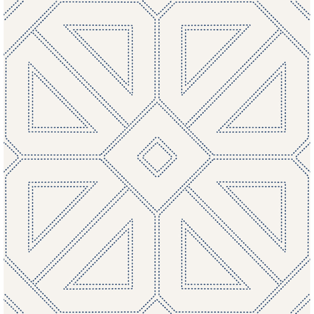 Brewster Wallcovering-Voltaire Indigo Beaded Geometric Wallpaper