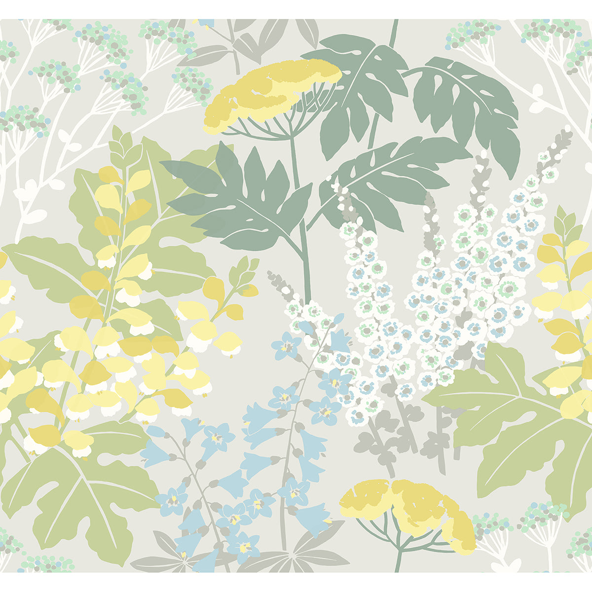 Brie Pastel Forest Flowers Wallpaper - York Wallcoverings - 2973-90009