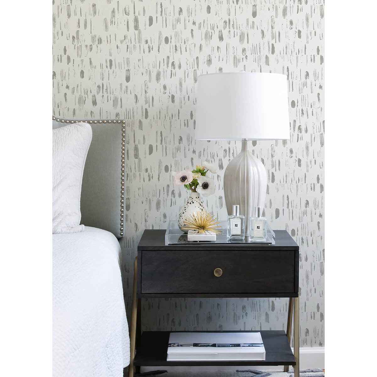 Dwell Grey Brushstrokes Wallpaper - York Wallcoverings - 2973-90204 - York Wallcoverings Wallpaper
