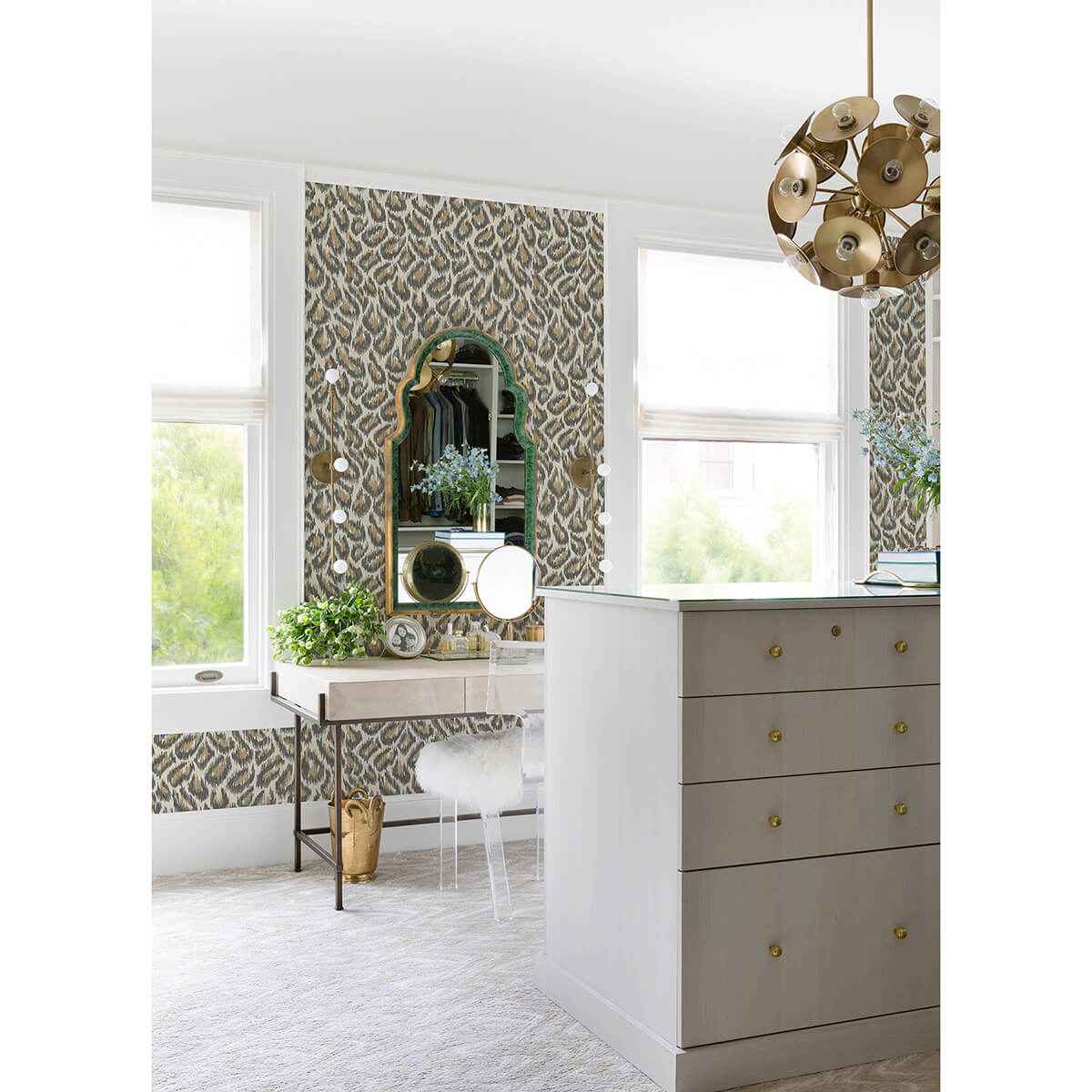 Electra Bronze Leopard Spot String Wallpaper - York Wallcoverings - 2973-90304 - York Wallcoverings Wallpaper