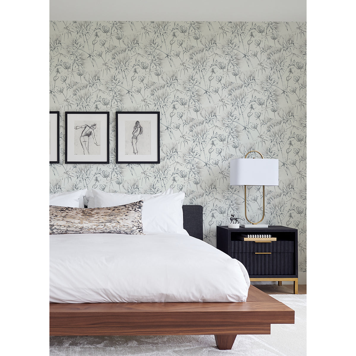 Mariell Grey Dragonfly Wallpaper - Brewster Wallcovering