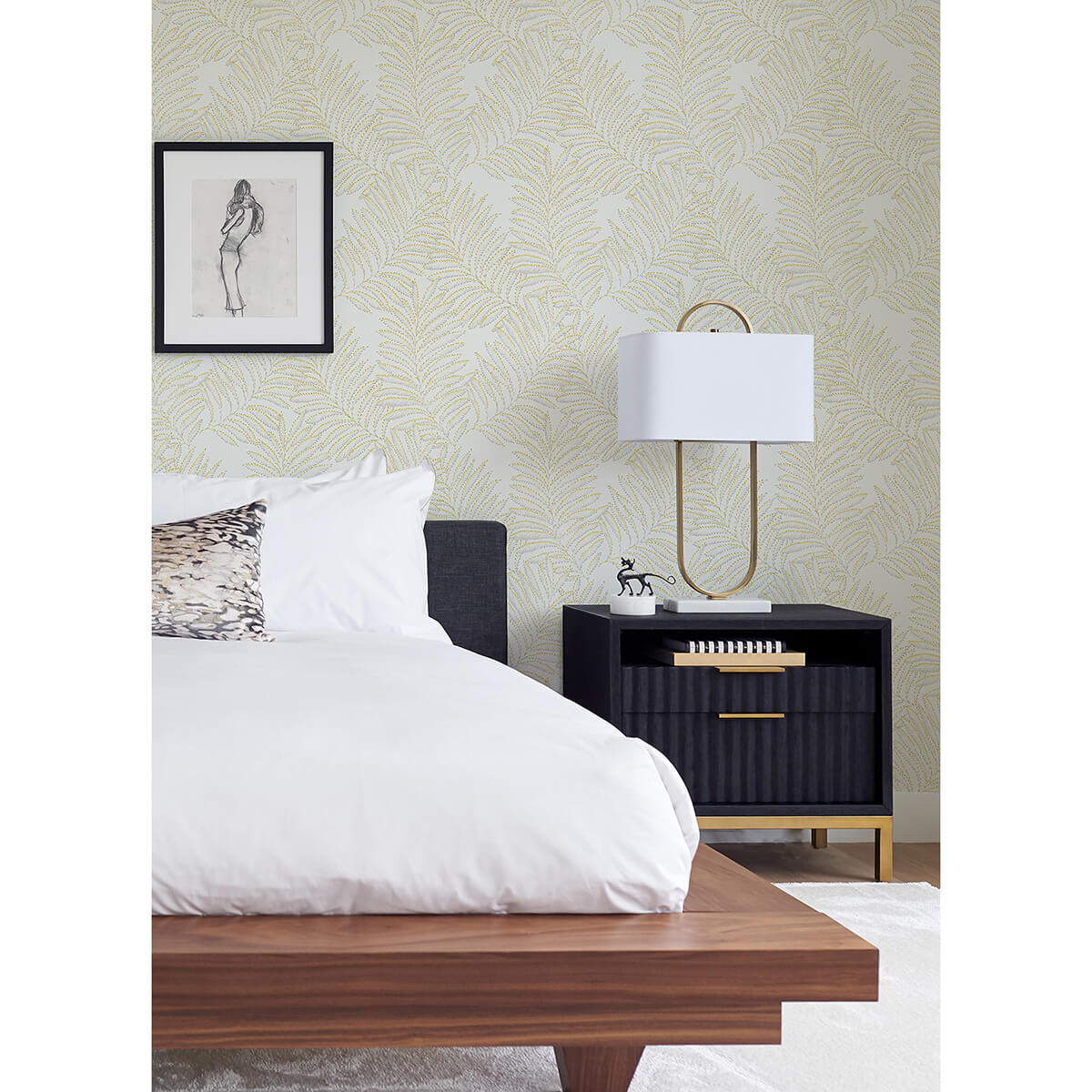 finnley-yellow-inked-fern-wallpaper-york-wallcoverings-2973-90504 - York Wallcoverings Wallpaper