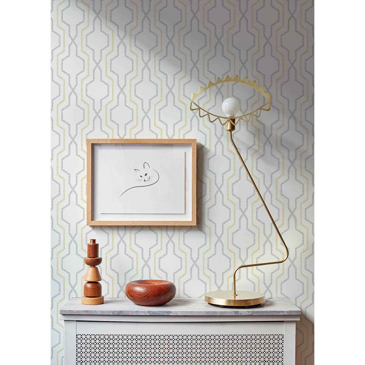 Rion Yellow Trellis Wallpaper - York Wallcoverings - 2973-90604 - York Wallcoverings Wallpaper