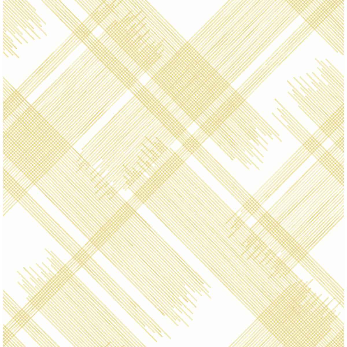 Zag Yellow Modern Plaid Wallpaper - York Wallcoverings - 2973-90701 - York Wallcoverings Wallpaper