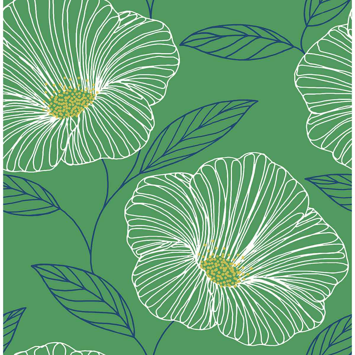 Mythic Green Floral Wallpaper - York Wallcoverings - 2973-91133 - York Wallcoverings Wallpaper
