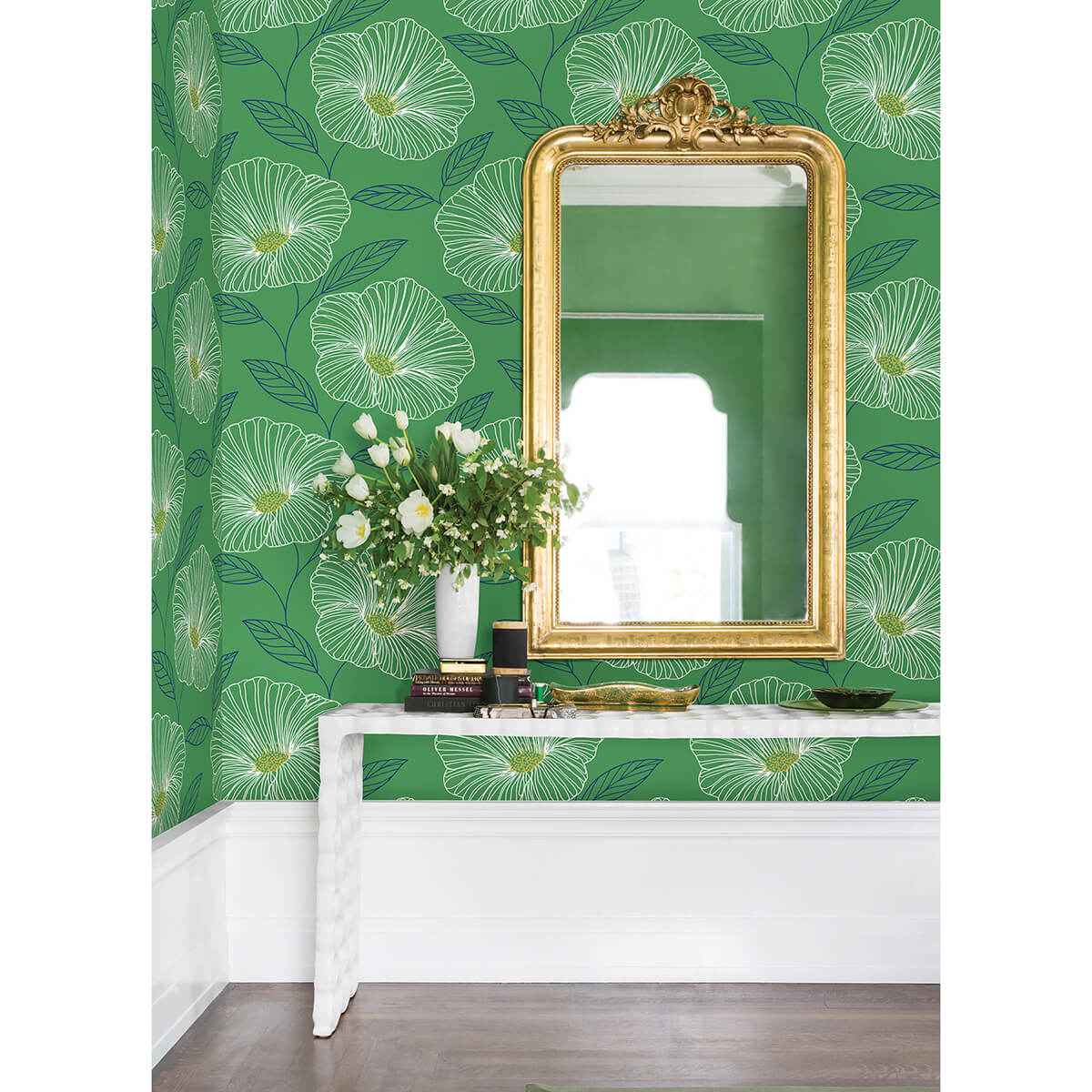 Mythic Green Floral Wallpaper - York Wallcoverings - 2973-91133 - York Wallcoverings Wallpaper