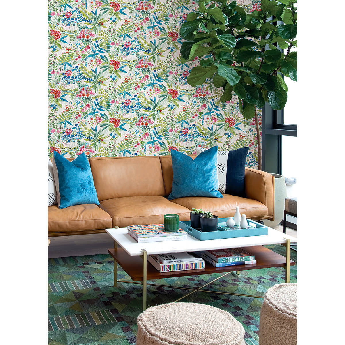 Brights Naupaka Peel & Stick Wallpaper - York Wallcoverings - NUS4308 - York Wallcoverings Wallpaper
