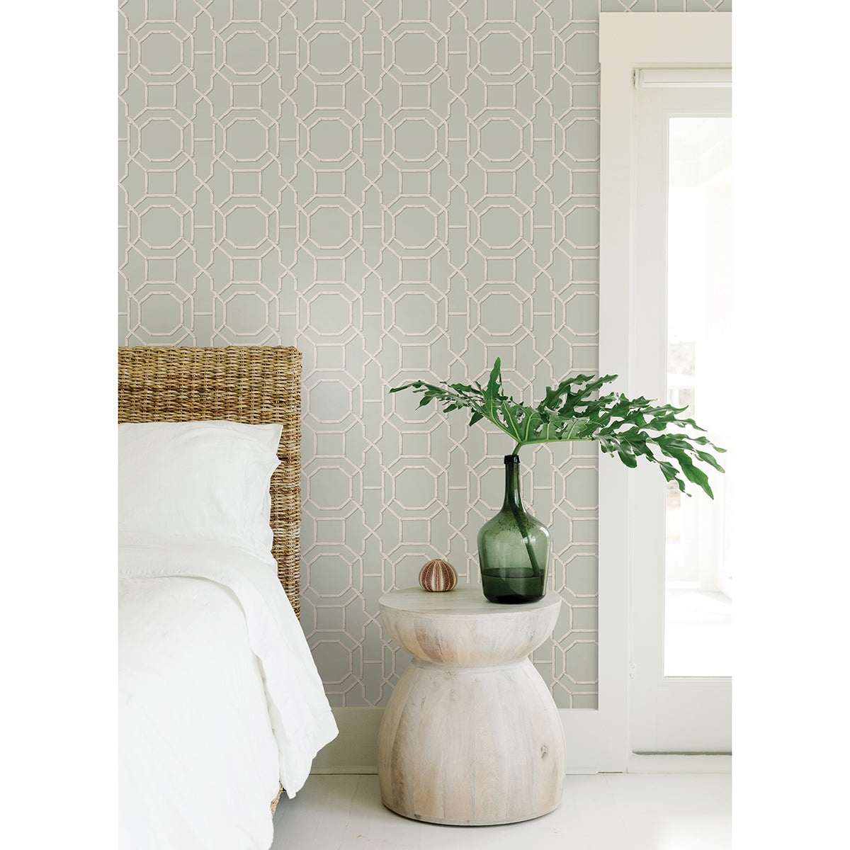 Seafoam Sanya Peel and Stick Wallpaper - Brewster Wallcovering