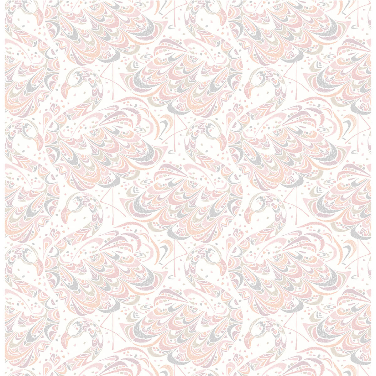 Pink Flamingo Peel & Stick Wallpaper - York Wallcoverings - NUS4325 - York Wallcoverings Wallpaper