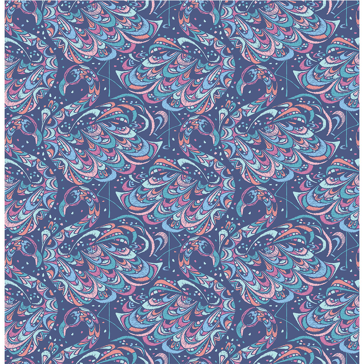 Cobalt Flamingo Peel & Stick Wallpaper - York Wallcoverings - NUS4326 - York Wallcoverings Wallpaper
