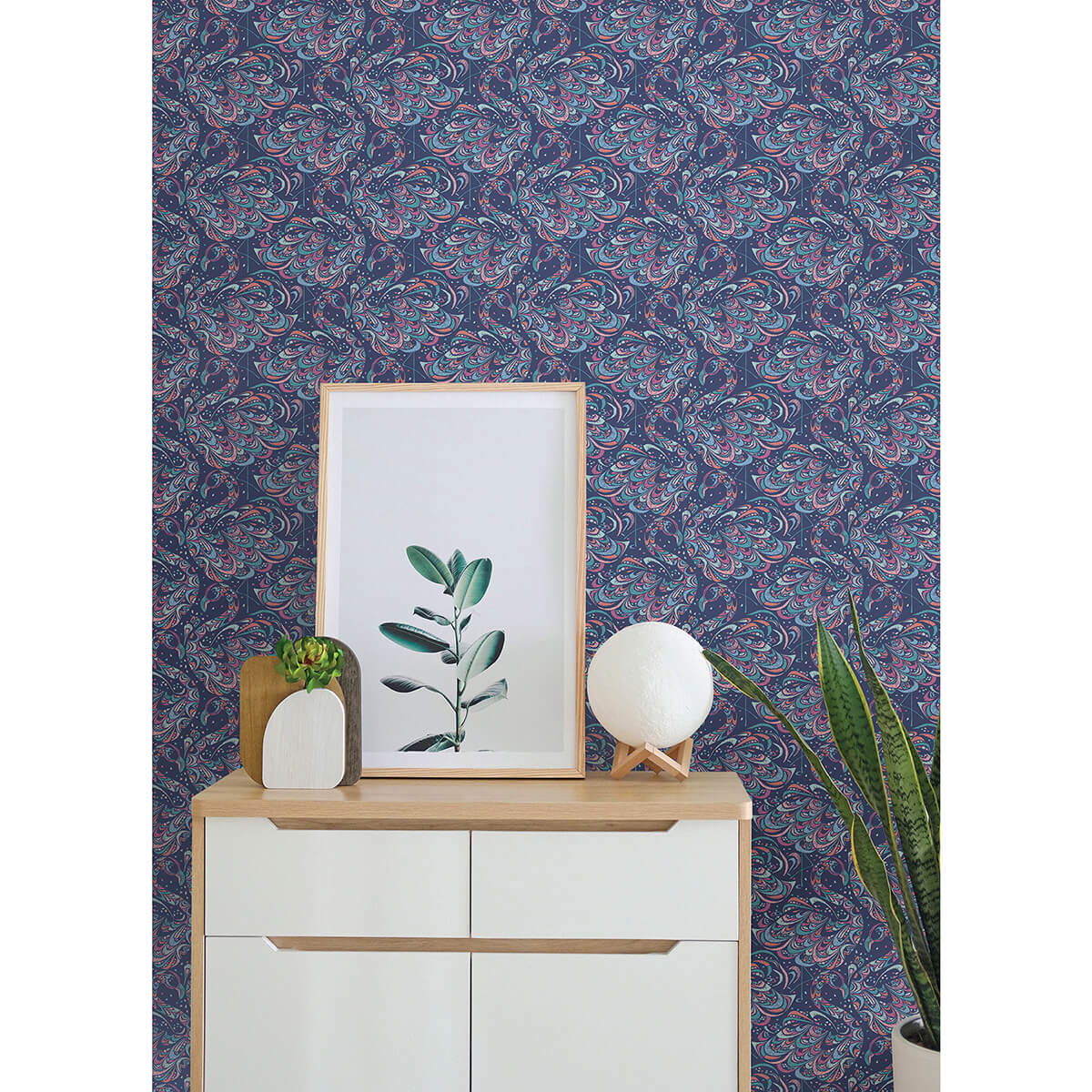 Cobalt Flamingo Peel & Stick Wallpaper - York Wallcoverings - NUS4326 - York Wallcoverings Wallpaper