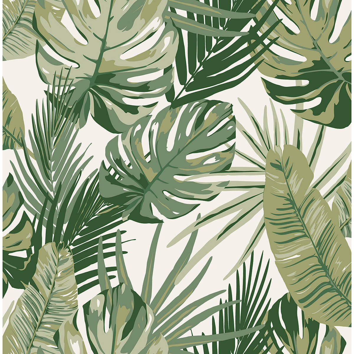 Green Palmero Peel & Stick Wallpaper - York Wallcoverings - RZS4520