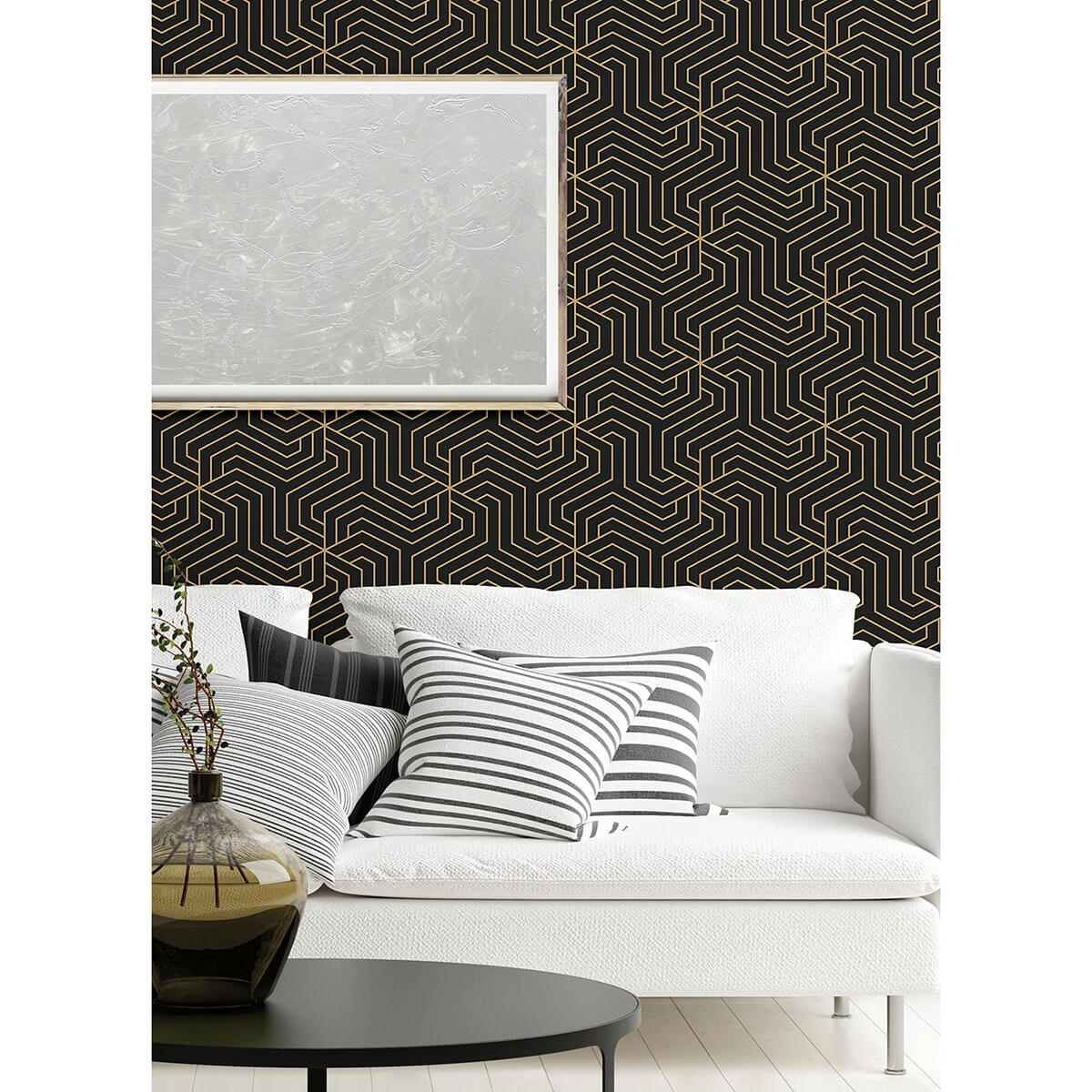 Black Ramsey Peel & Stick Wallpaper - York Wallcoverings - RZS4526 - York Wallcoverings Wallpaper