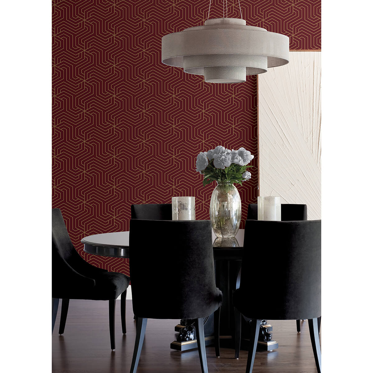 Burgundy Ramsey Peel & Stick Wallpaper - York Wallcoverings - RZS4527 - York Wallcoverings Wallpaper
