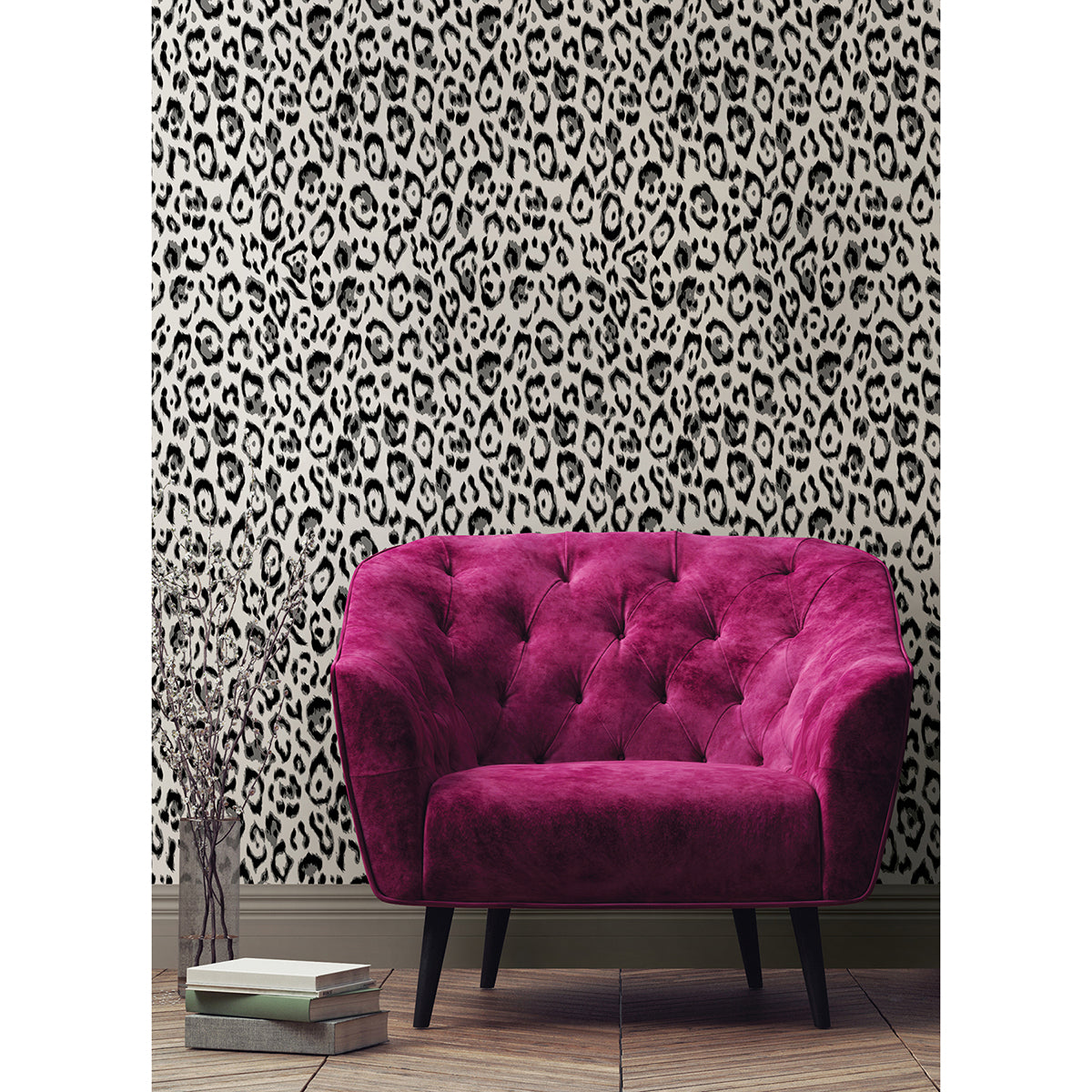 Black Marlowe Novelty Peel and Stick Wallpaper - Brewster Wallcovering