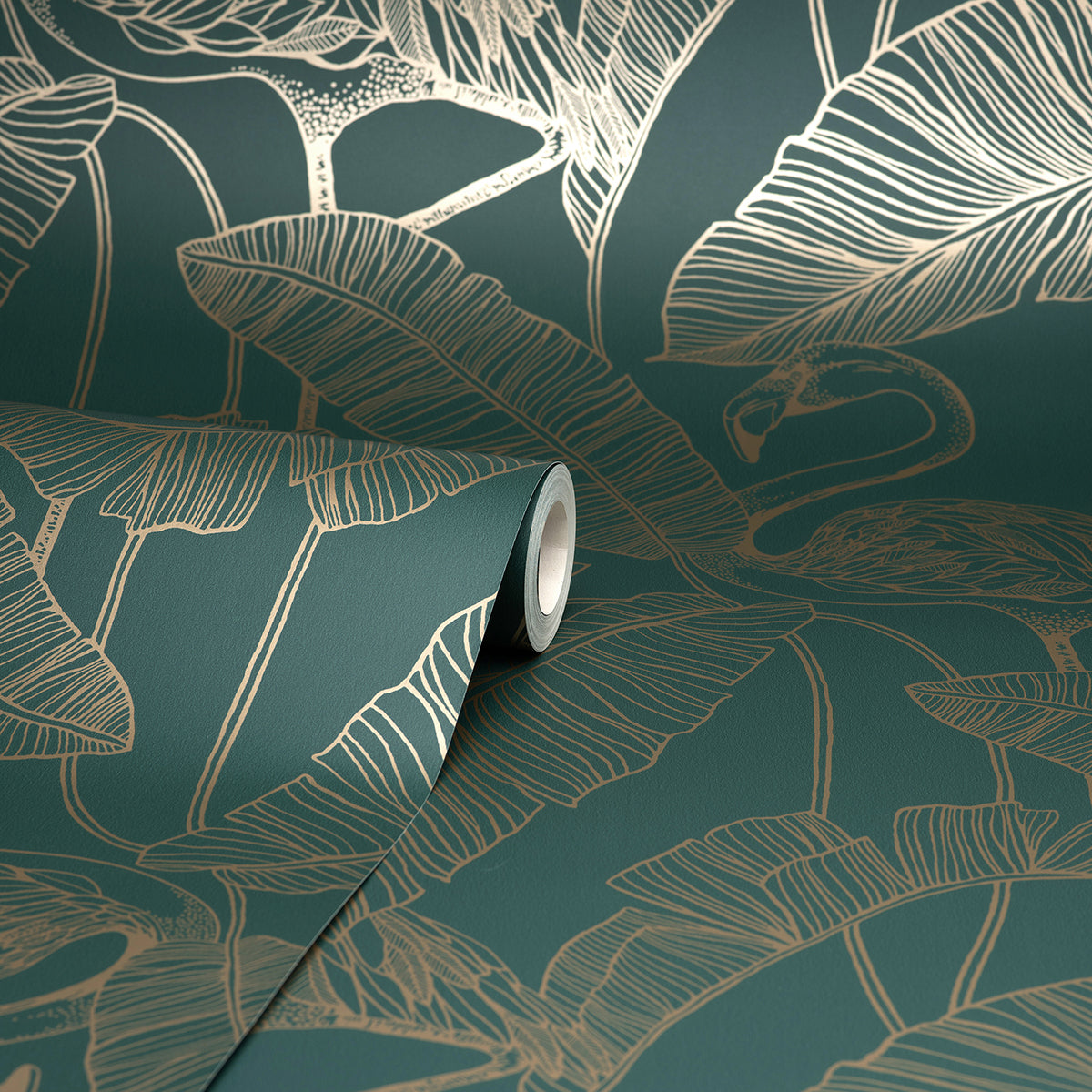 mulholland-dark-green-flamingo-wallpaper-york-wallcoverings-fd42946 - York Wallcoverings Wallpaper