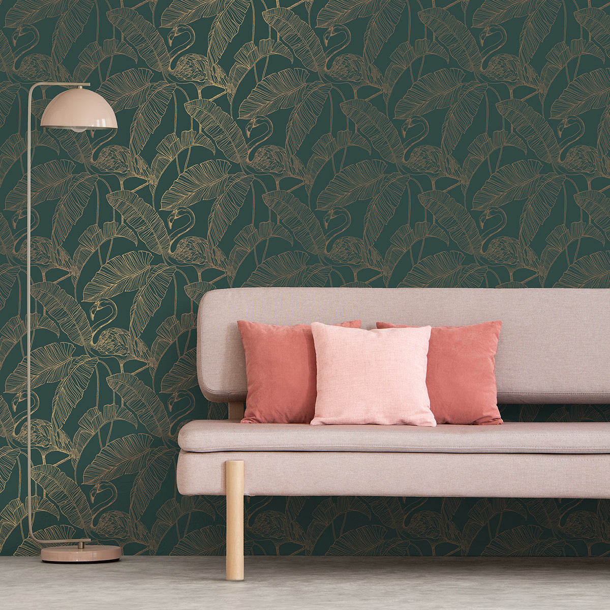 mulholland-dark-green-flamingo-wallpaper-york-wallcoverings-fd42946 - York Wallcoverings Wallpaper