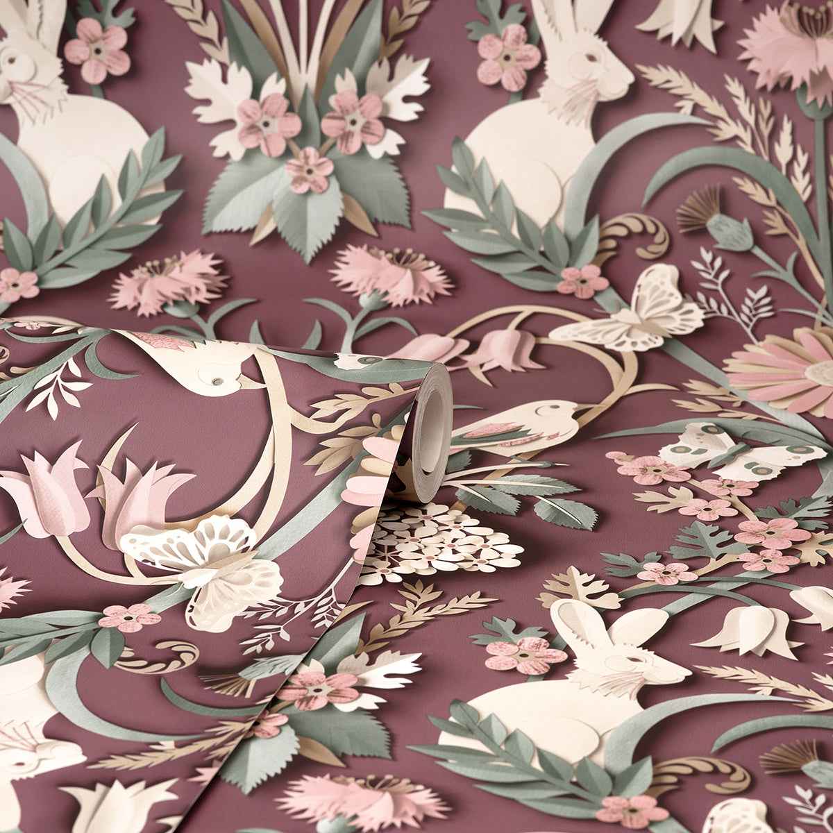 Fae Plum Woodland Wallpaper - York Wallcoverings - FD42949 - York Wallcoverings Wallpaper