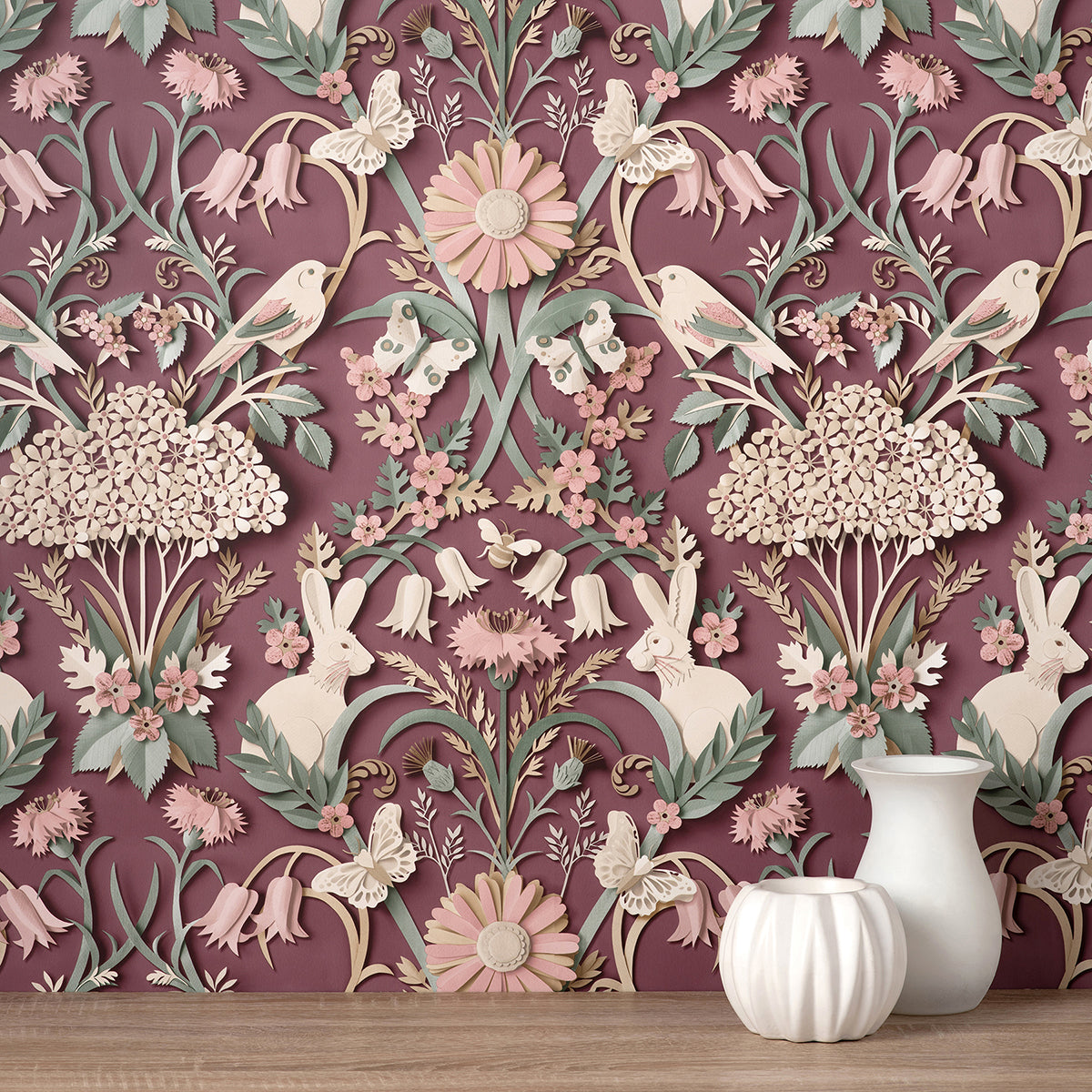fae-plum-woodland-wallpaper-york-wallcoverings-fd42949 - York Wallcoverings Wallpaper