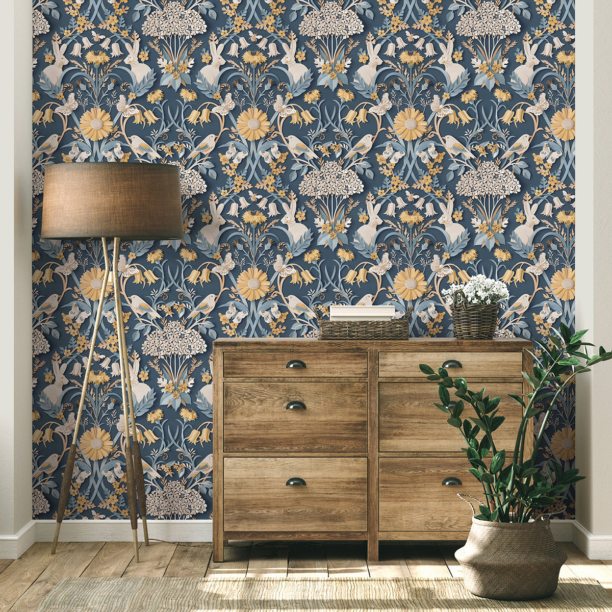 fae-navy-woodland-wallpaper-york-wallcoverings-fd42950 - York Wallcoverings Wallpaper