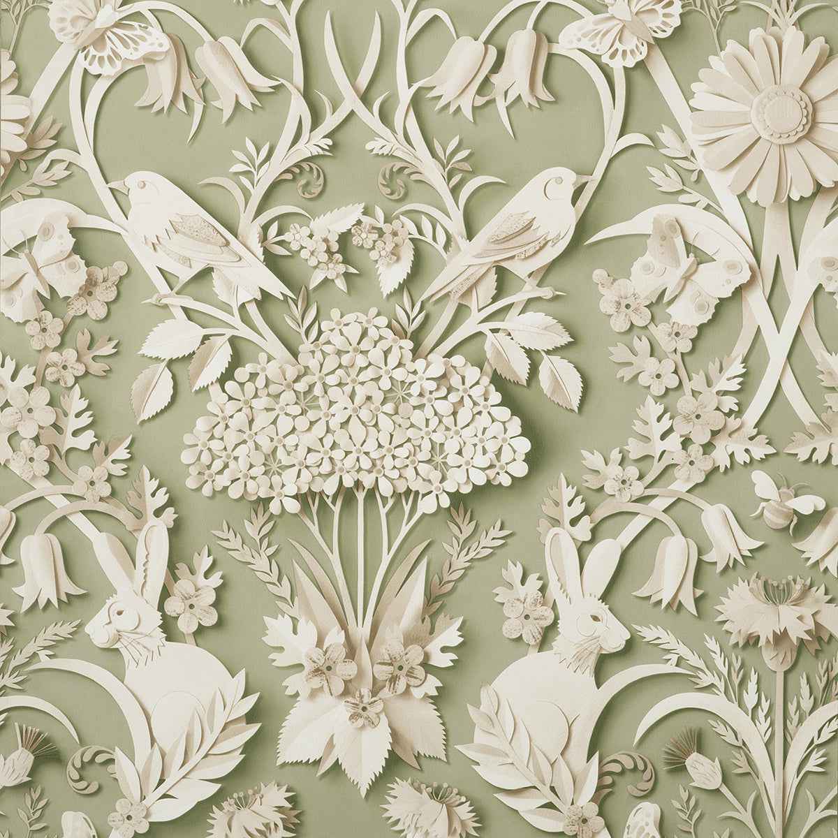 Fae Sage Woodland Wallpaper - York Wallcoverings - FD42951
