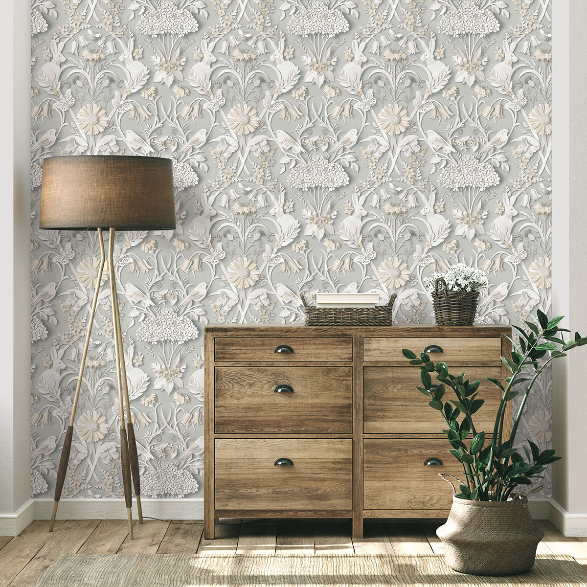fae-light-grey-woodland-wallpaper-york-wallcoverings-fd42952 - York Wallcoverings Wallpaper