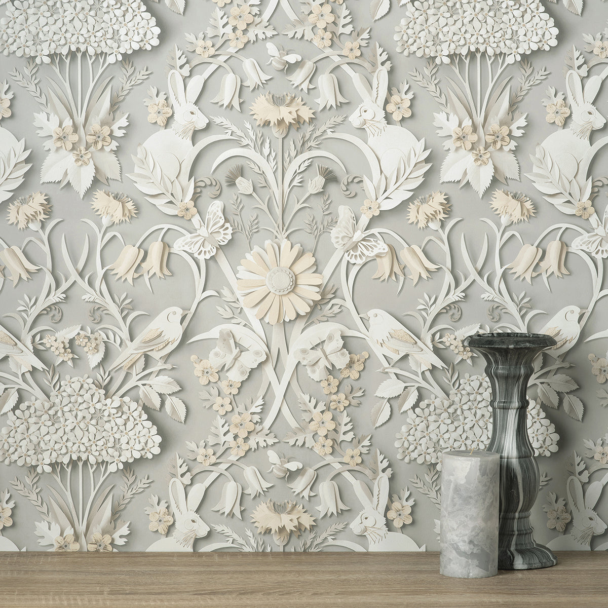 fae-light-grey-woodland-wallpaper-york-wallcoverings-fd42952 - York Wallcoverings Wallpaper