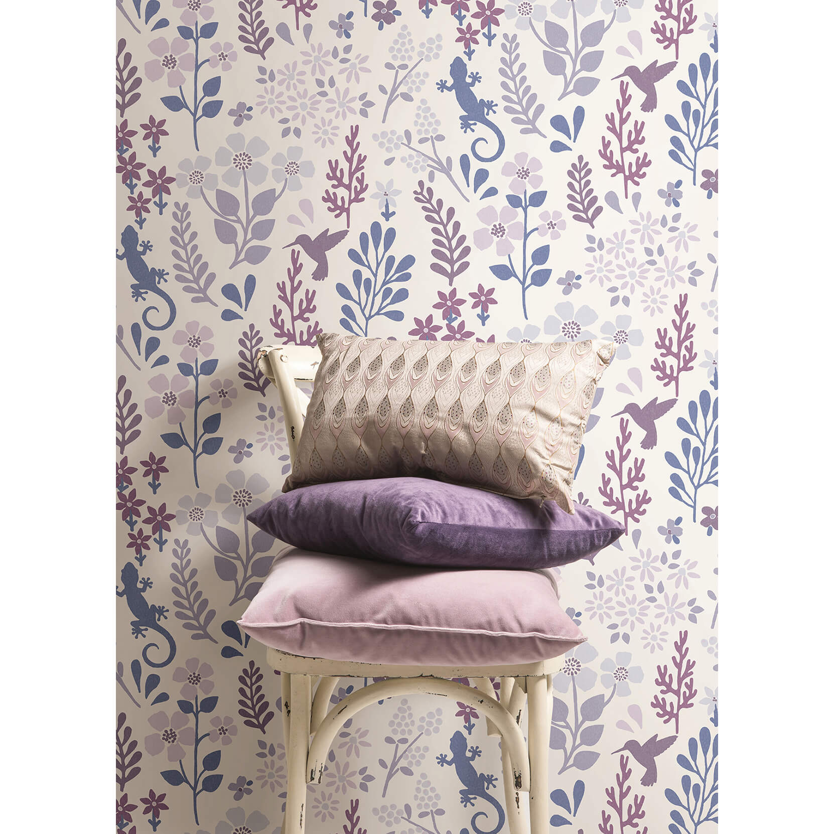 Periwinkle Zoey Leaf Peel and Stick Wallpaper - York Wallcoverings - NUS4621 - York Wallcoverings Wallpaper