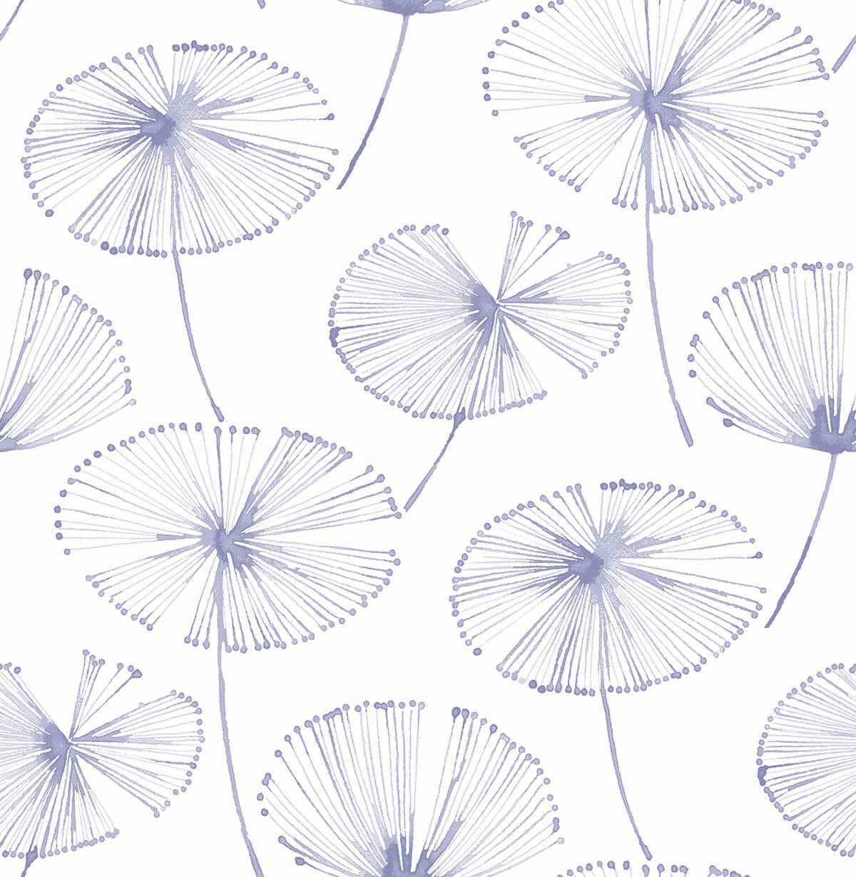 Periwinkle Aya Flower Peel and Stick Wallpaper - York Wallcoverings - NUS4625