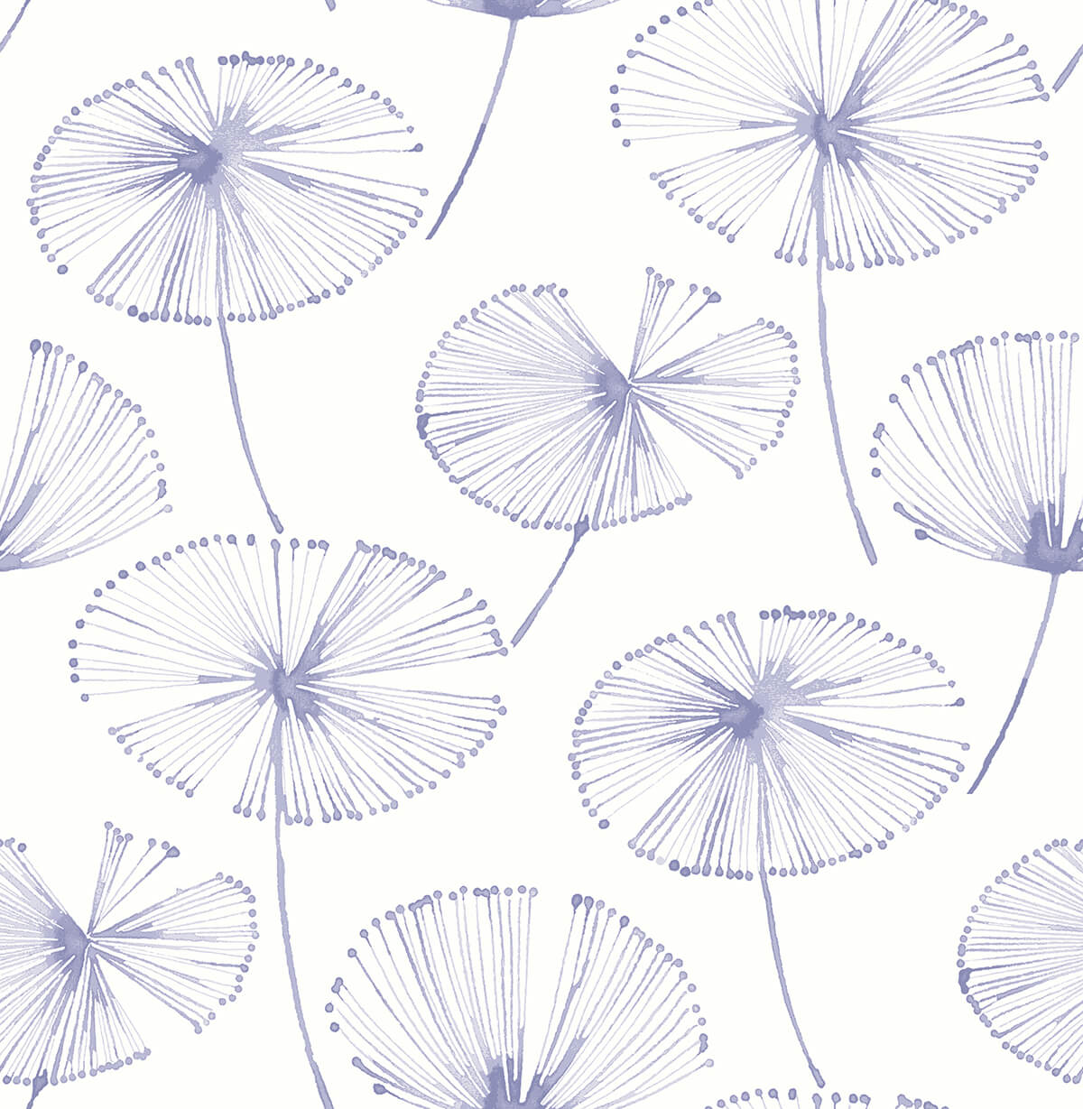 Periwinkle Aya Flower Peel and Stick Wallpaper - York Wallcoverings - NUS4625 - York Wallcoverings Wallpaper