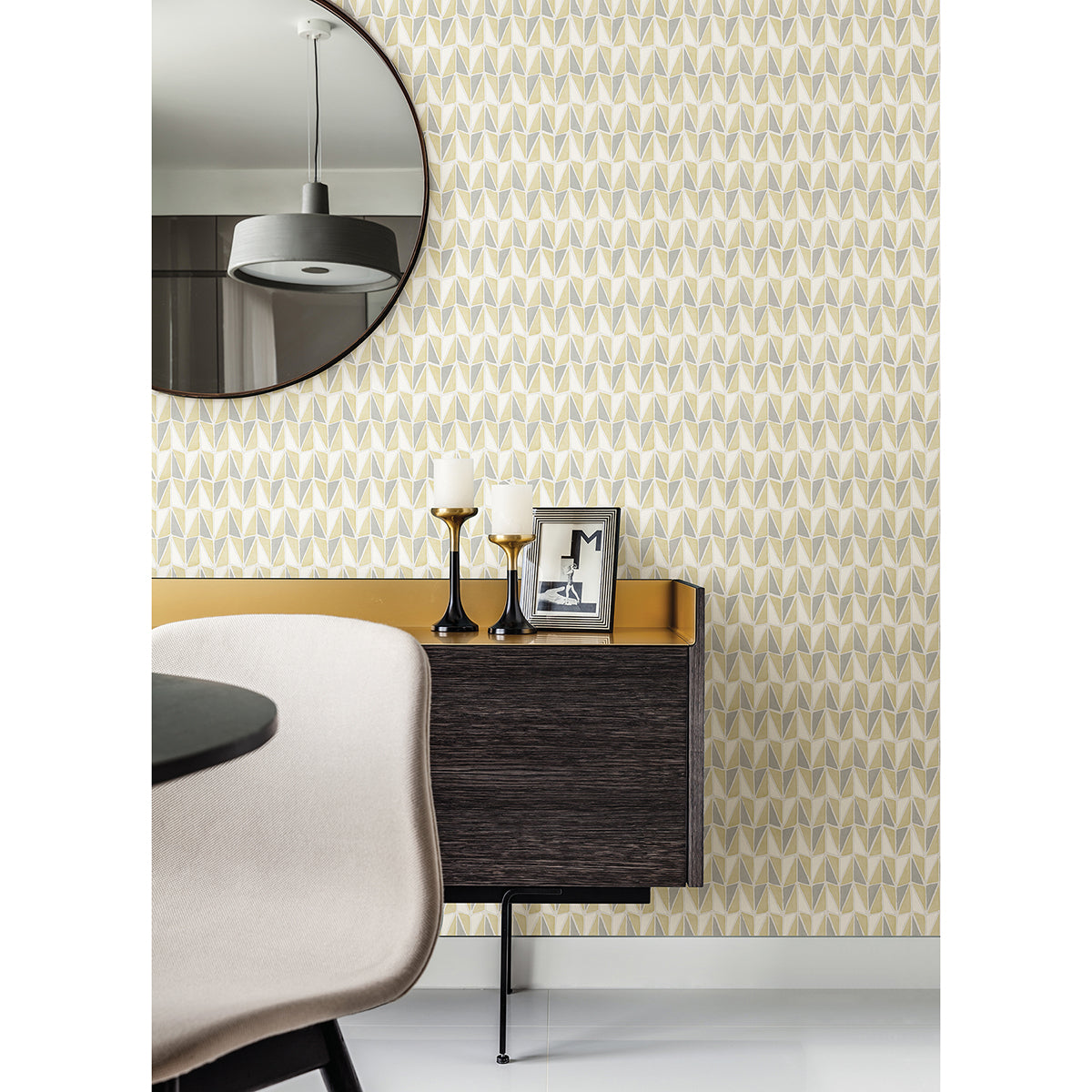 Yellow Falkirk Geometric Geometric Peel and Stick Wallpaper - Brewster Wallcovering