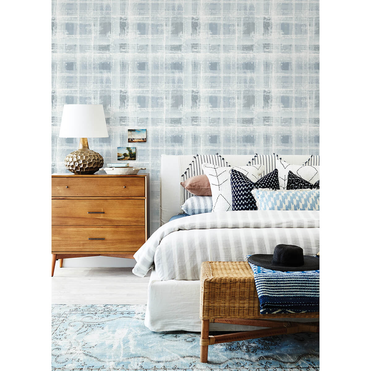 Blue Stuart Peel & Stick Wallpaper - York Wallcoverings - SLS4294 - York Wallcoverings Wallpaper