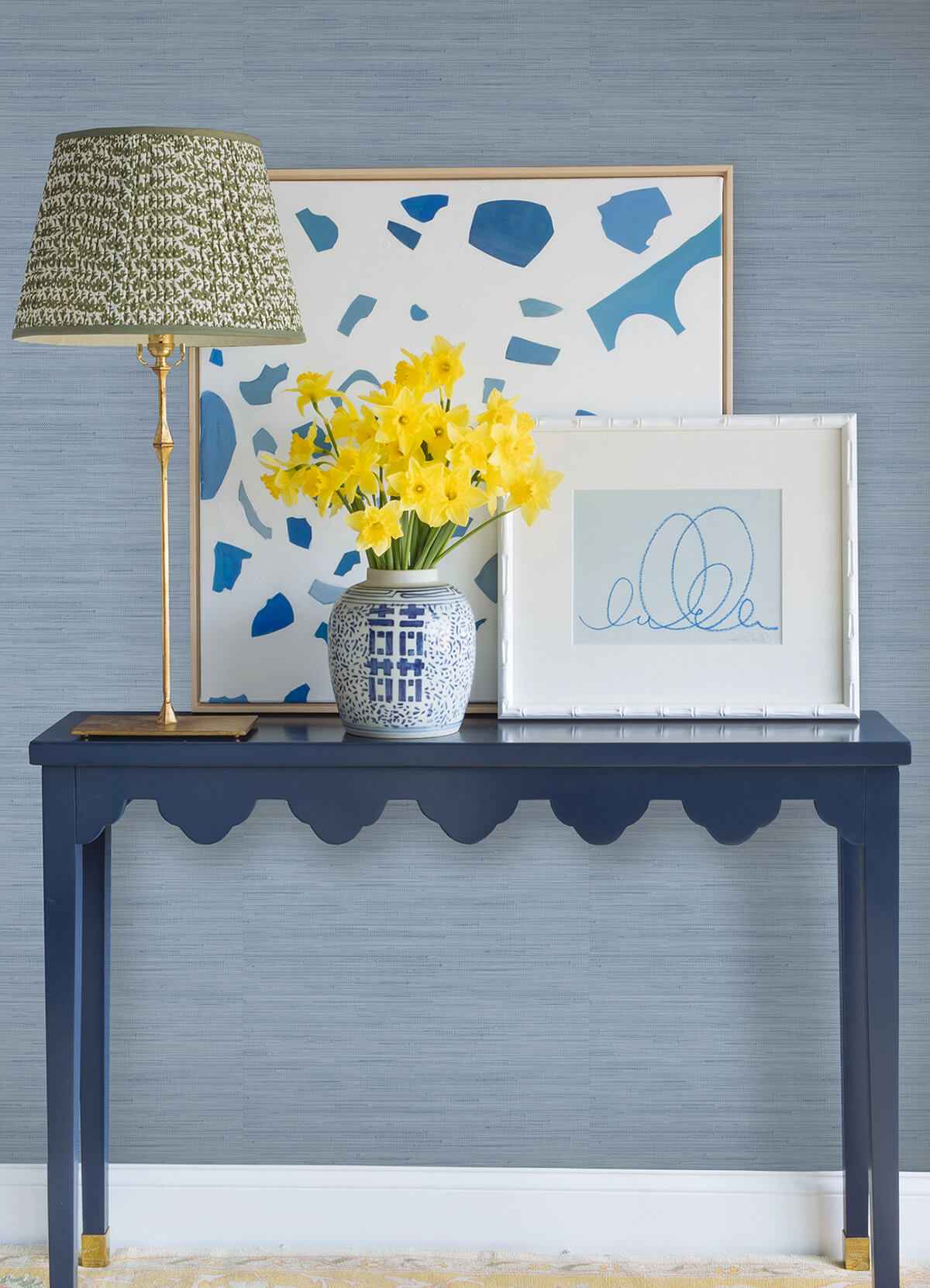 Mineral Blue Classic Faux Grasscloth - York Wallcoverings - SSS4572 - York Wallcoverings Wallpaper