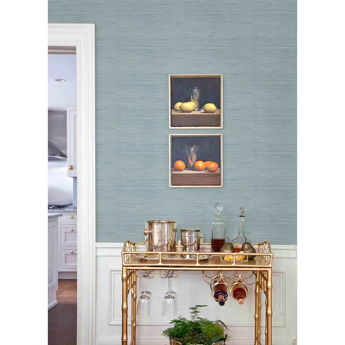 Sky Blue Classic Faux Grasscloth Peel & - York Wallcoverings - SSS4573 - York Wallcoverings Wallpaper