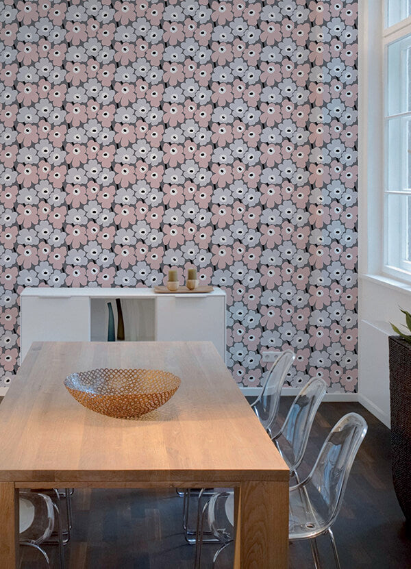 Pink Pieni Unikko Peel and Stick Wallpaper - York Wallcoverings - MKS4491 - York Wallcoverings Wallpaper