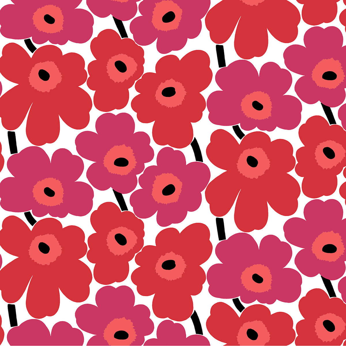 Red Pieni Unikko Peel & Stick Wallpaper - York Wallcoverings - MKS4492 - York Wallcoverings Wallpaper