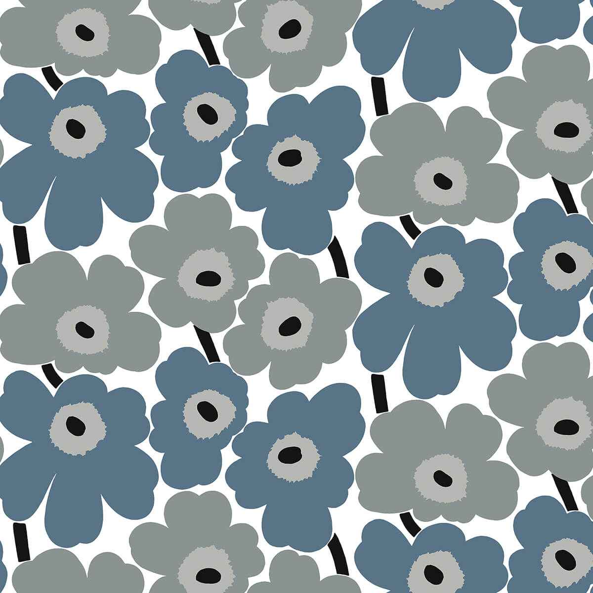 Grey Pieni Unikko Peel and Stick Wallpaper - York Wallcoverings - MKS4493
