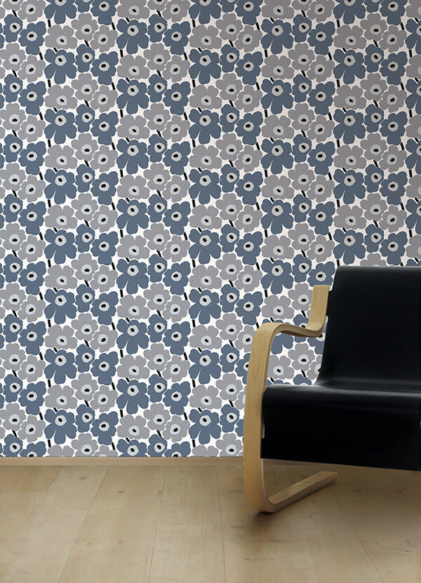 Grey Pieni Unikko Peel and Stick Wallpaper - York Wallcoverings - MKS4493 - York Wallcoverings Wallpaper