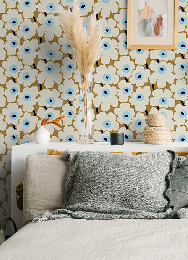 Beige Pieni Unikko Peel and Stick Wallpaper - York Wallcoverings - MKS4495 - York Wallcoverings Wallpaper