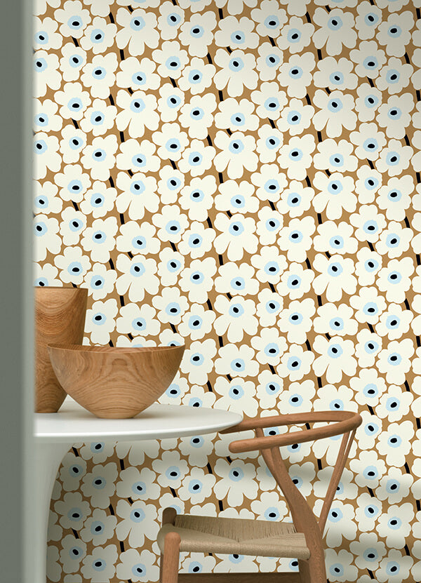 Beige Pieni Unikko Peel and Stick Wallpaper - York Wallcoverings - MKS4495 - York Wallcoverings Wallpaper