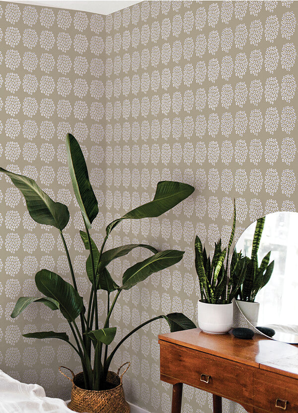 Taupe Puketti Peel & Stick Wallpaper - York Wallcoverings - MKS4497 - York Wallcoverings Wallpaper