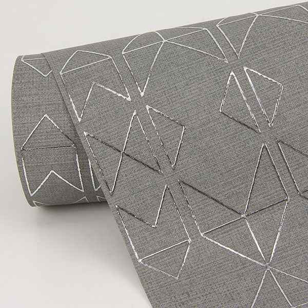 Paititi Sterling Geometric Trellis Wallpaper - York Wallcoverings - 2976-86405 - York Wallcoverings Wallpaper