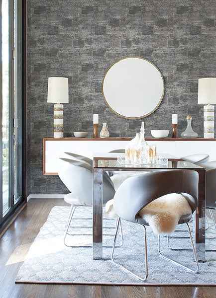 Pele Silver Distressed Wallpaper - York Wallcoverings - 2976-86407 - York Wallcoverings Wallpaper