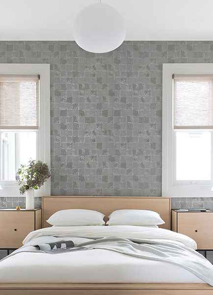 Varak Silver Textured Wallpaper - York Wallcoverings - 2976-86421