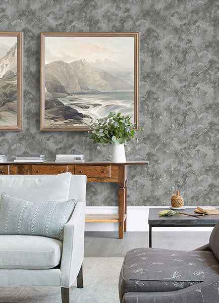 Toula Silver Abstract Wallpaper - York Wallcoverings - 2976-86477 - York Wallcoverings Wallpaper