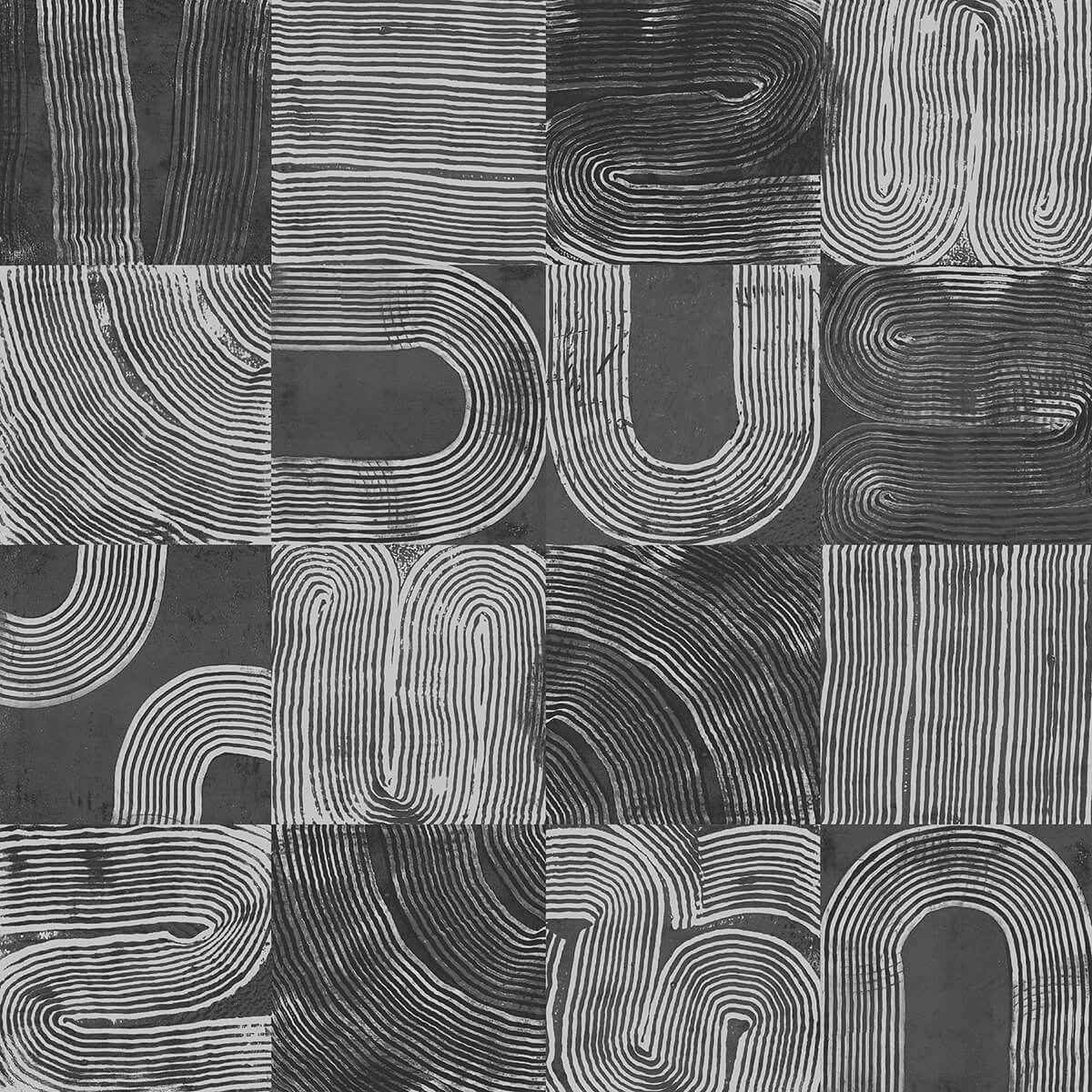 Black Vaughn Geometric Peel and Stick Wallpaper - York Wallcoverings - NUS4629