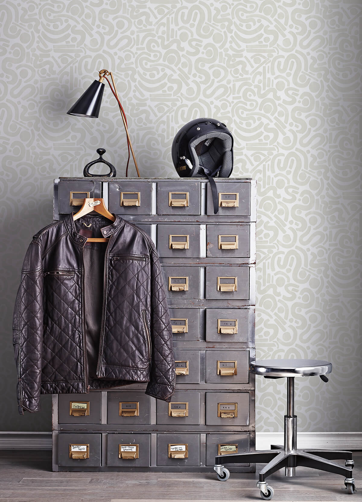 Taupe Edie Geometric Peel and Stick Wallpaper - York Wallcoverings - NUS4636 - York Wallcoverings Wallpaper